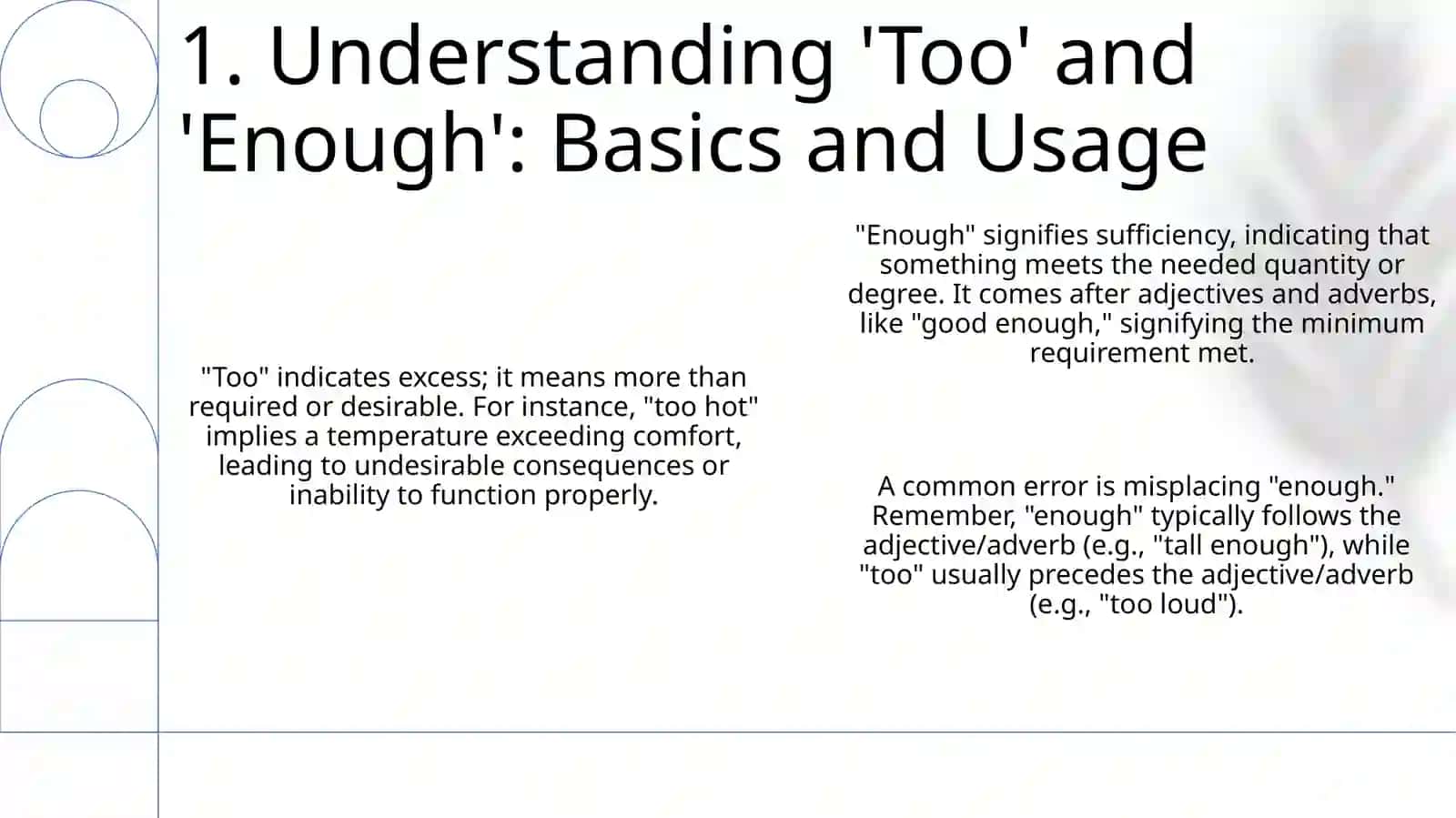 Presentation on "Too and Enough" 3