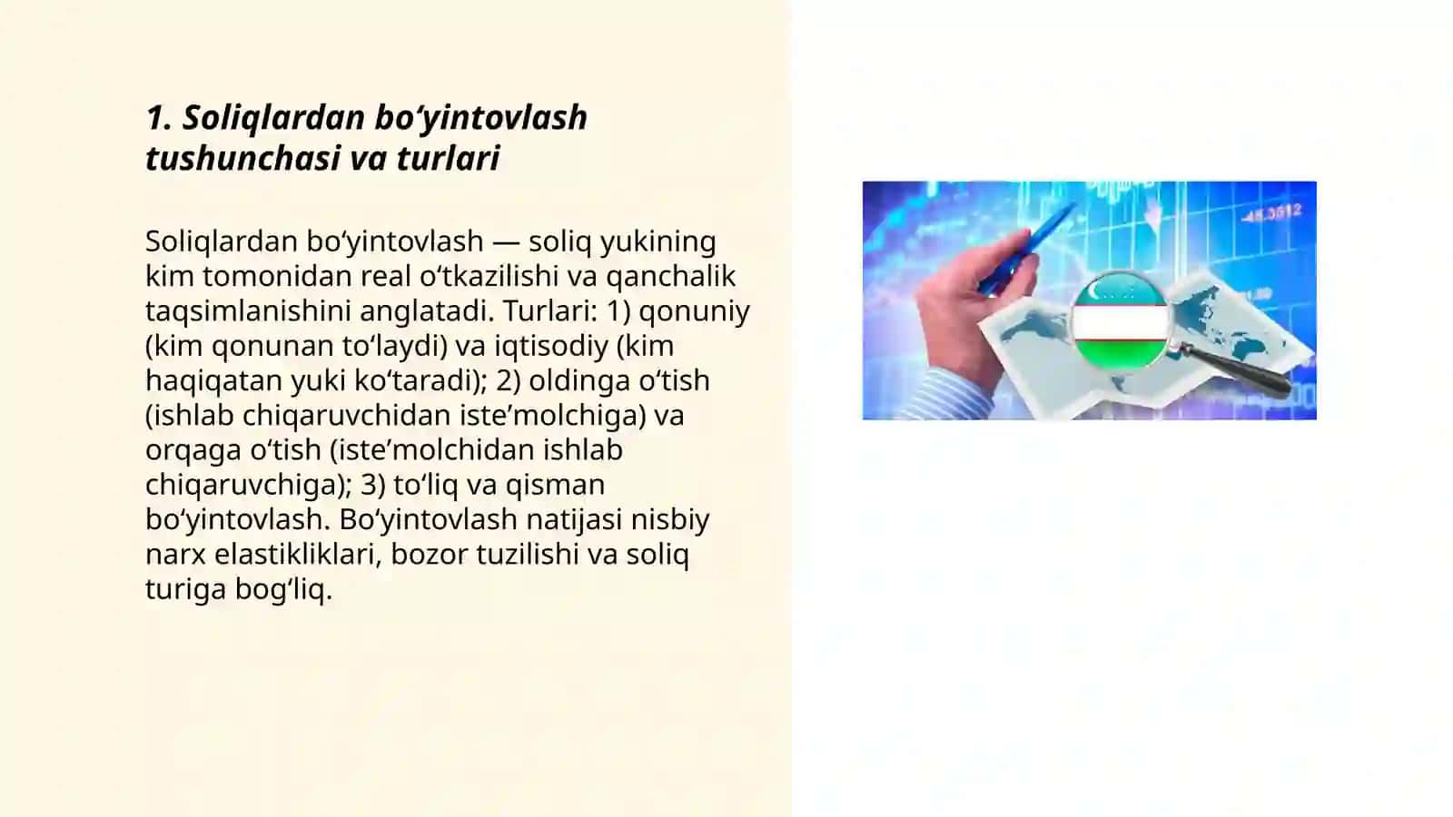 Soliqlardan boʻyintovlash fanidan 3