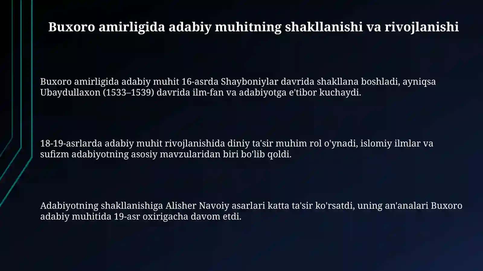 Buxoro amirligidagi adabiy muhit 3