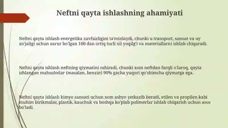 Neftni qayta ishlash 3