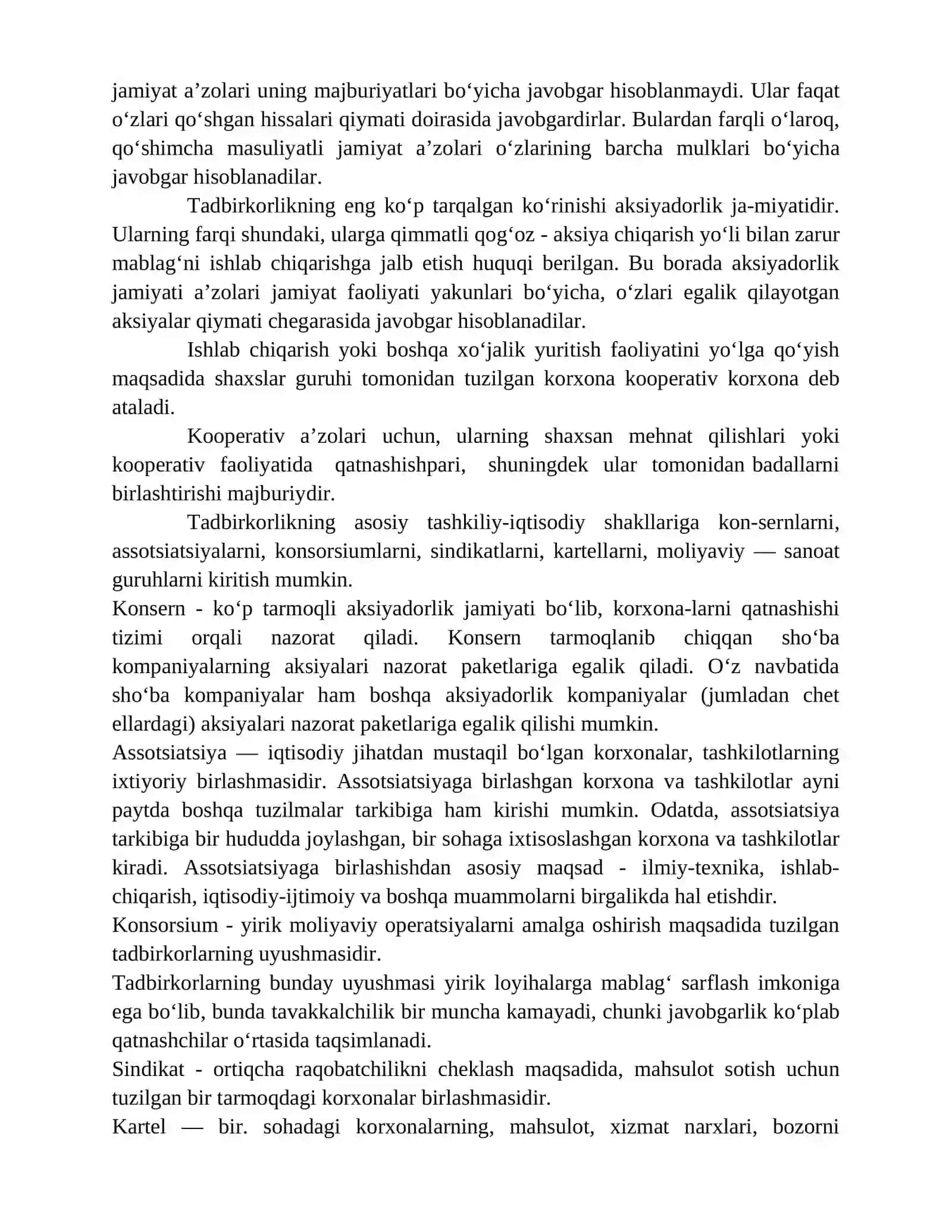 Tadbirkorlik faoliyati mohiyati. Tadbirkorlik shakllari 3