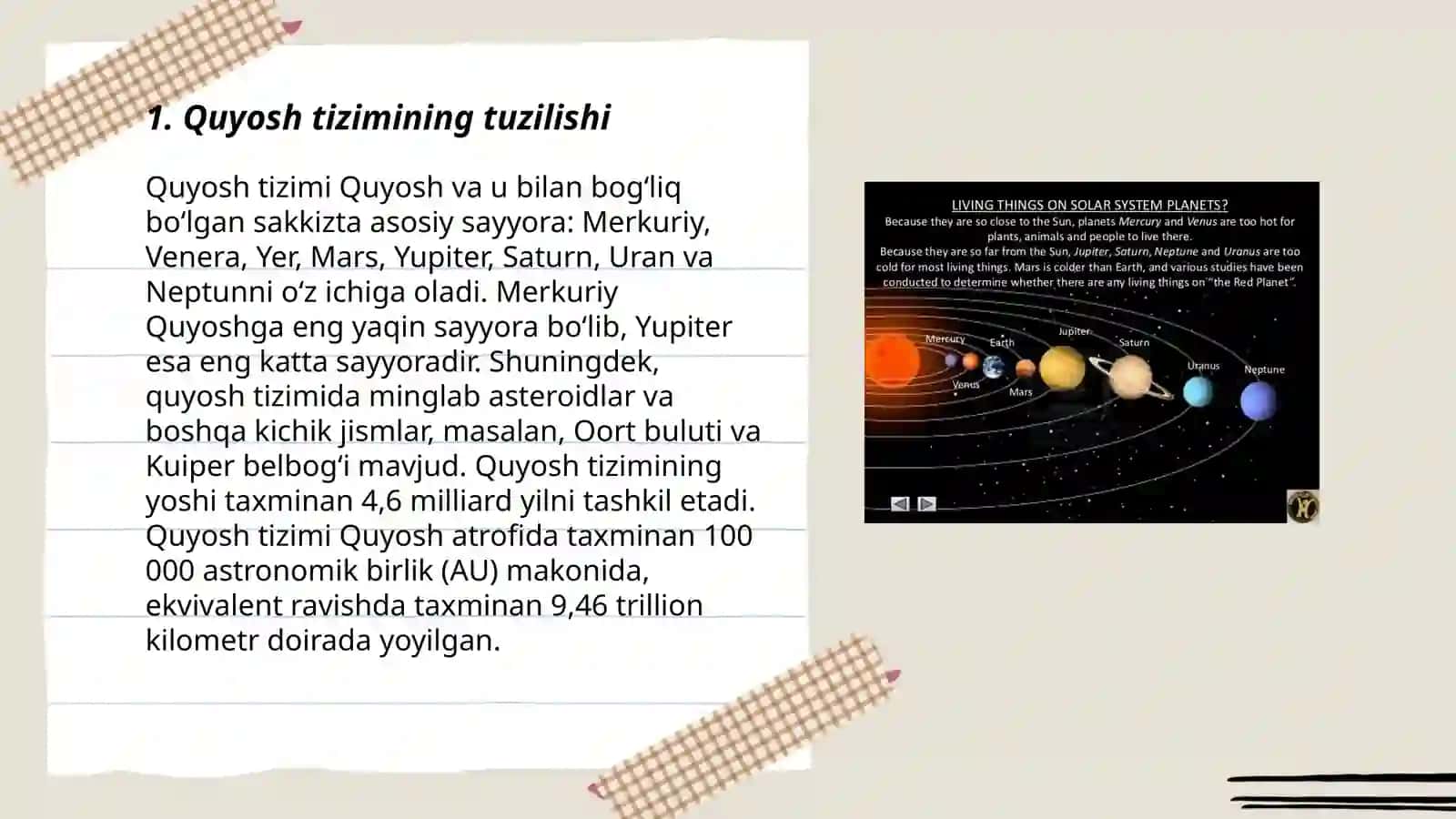 Quyosh tizimi va uning sayyoralari 3