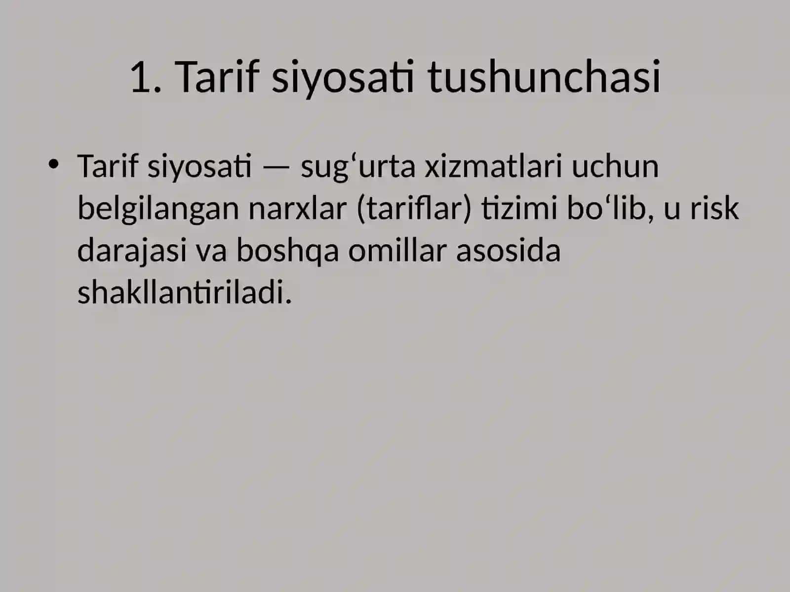 Sugʻurtada tarif siyosati 3