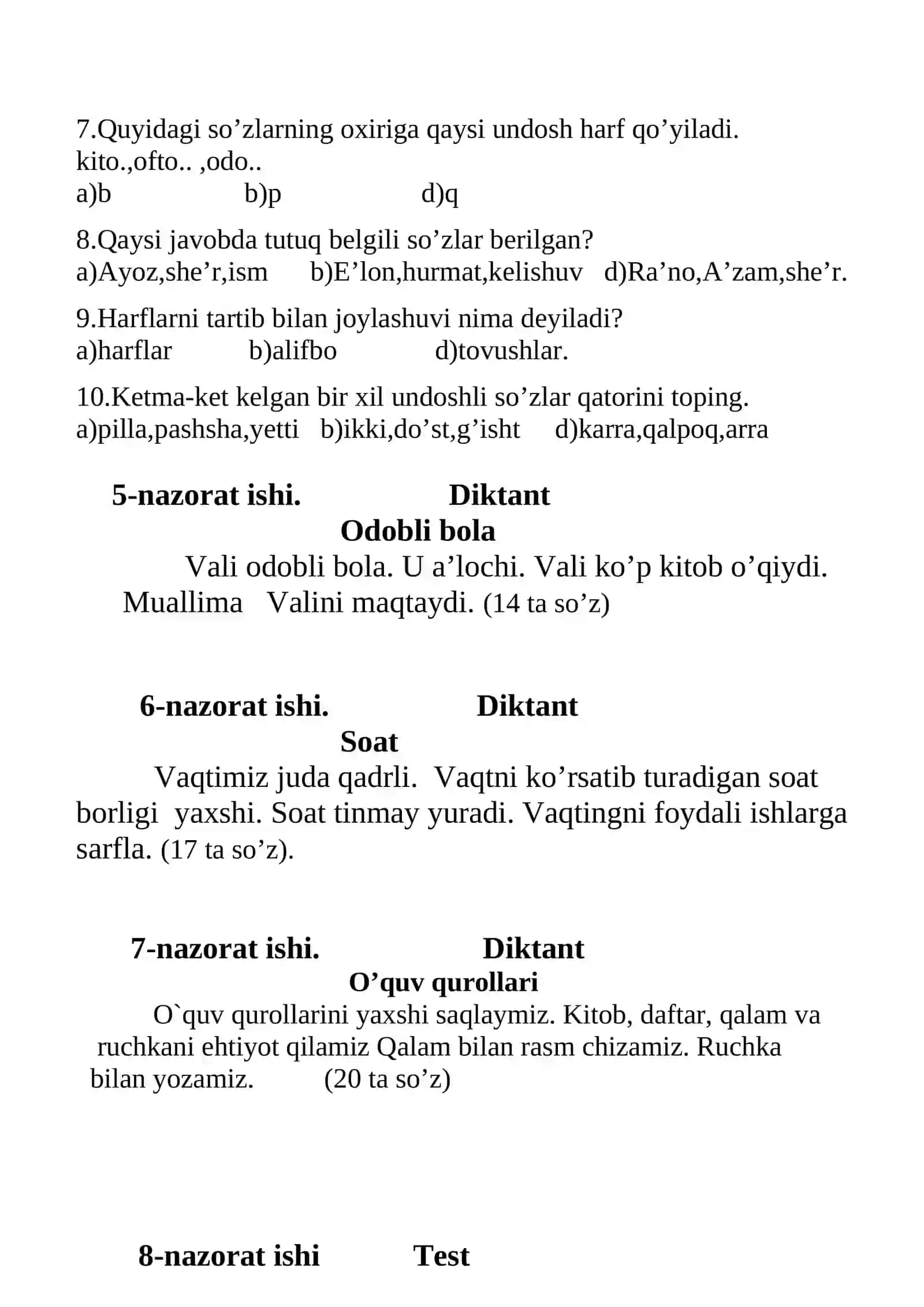 Tekshiruv diktanti 3