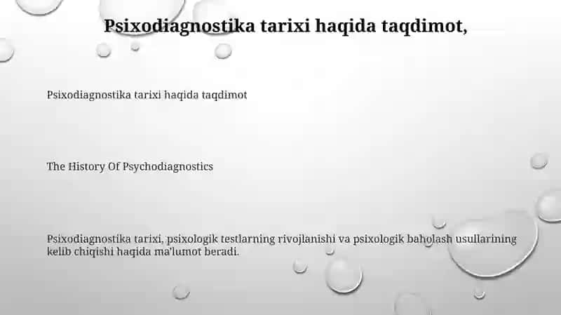 Psixodianostika Fanining Tarixi 3