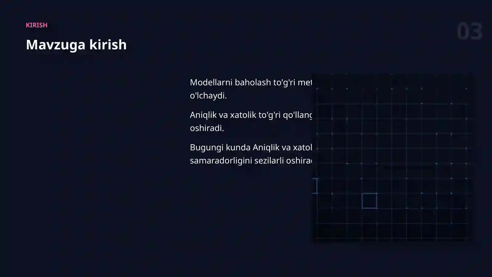 Sun'iy intellekt bo'yicha amaliy taqdimot · III to'plam 3