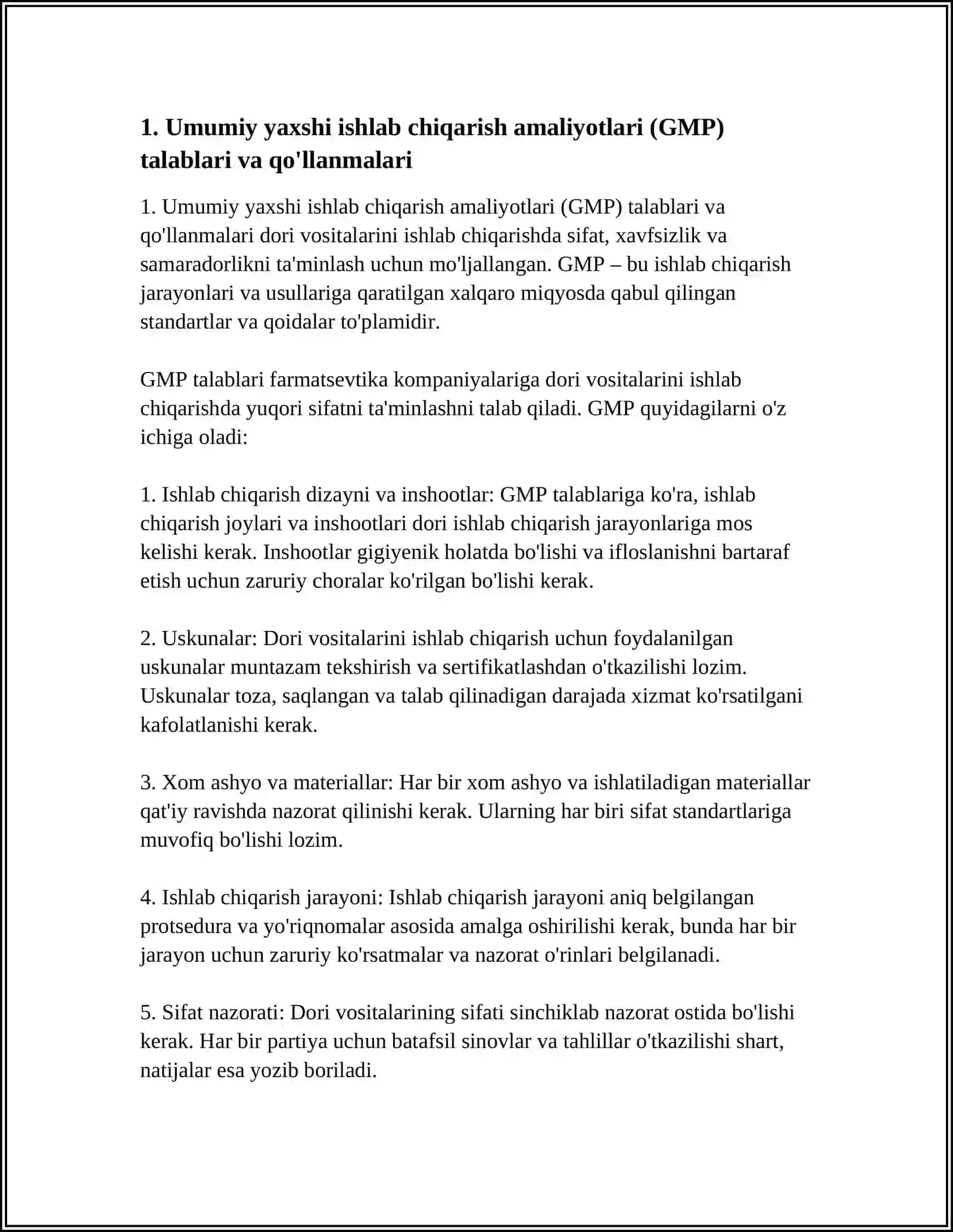 DORI VOSITALARINI ISHLAB CHIQARISHDA QO'LLANILADIGAN ME'YORIY HUJJATLAR 3