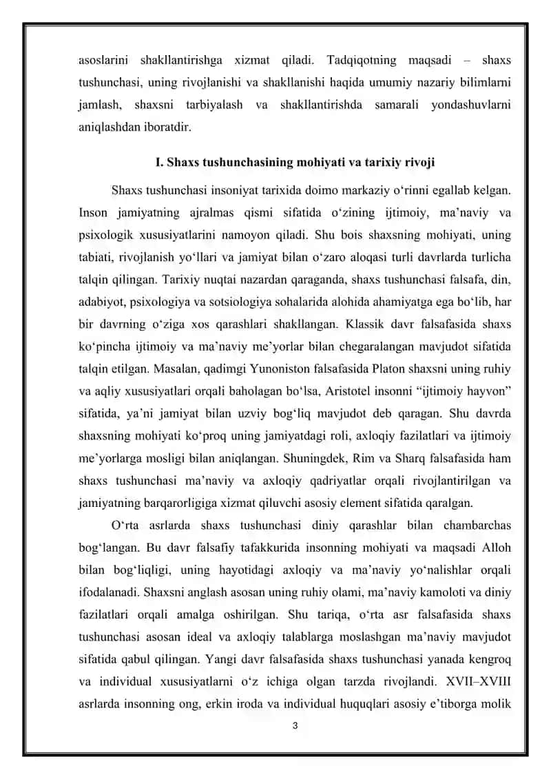 Shaxs haqidagi ta'limotlar 3