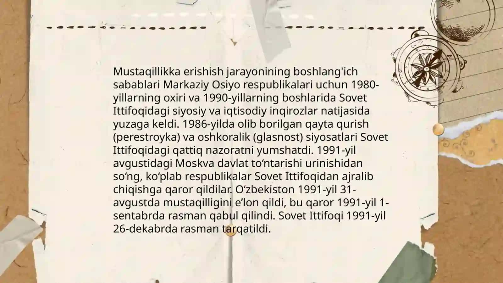 Mustaqillikka erishish arafasida Oʻzbekistondagi ijtimoiy-siyosiy jarayonlar 3