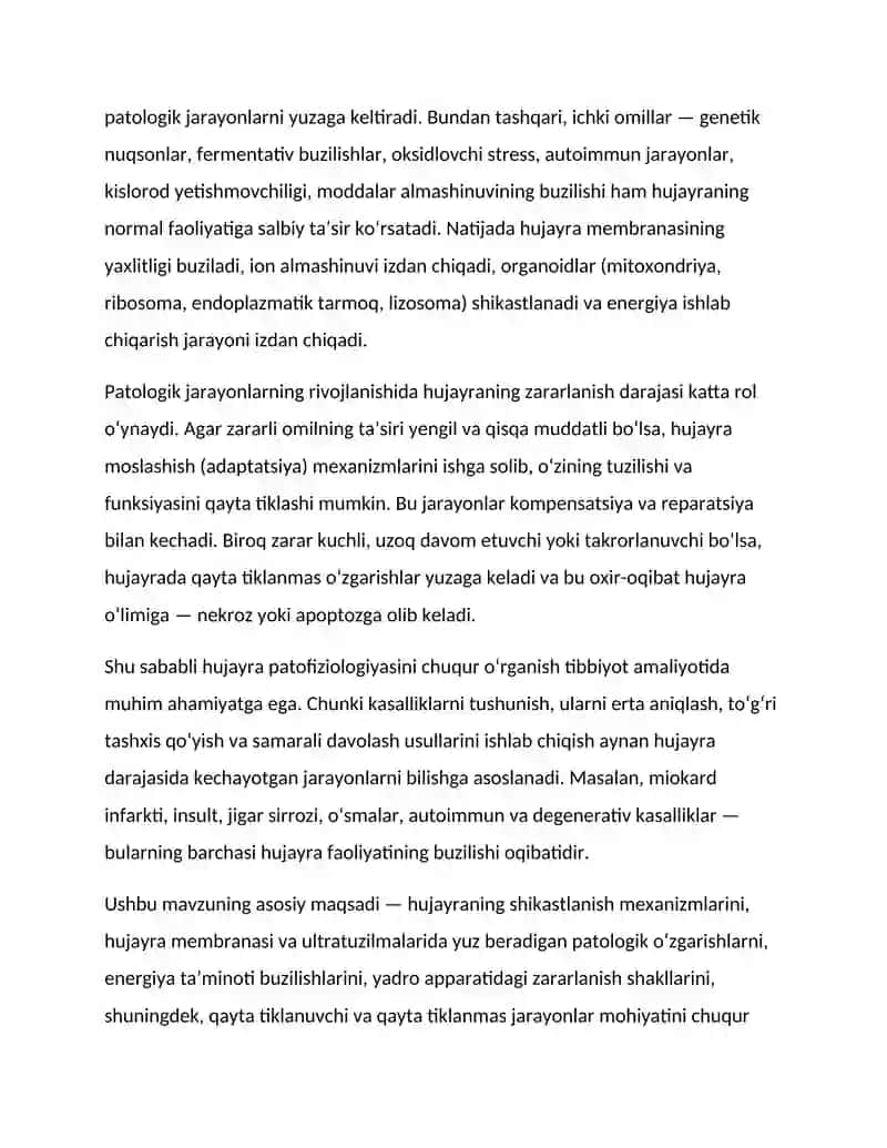 Hujayra patofiziologiyasi 3