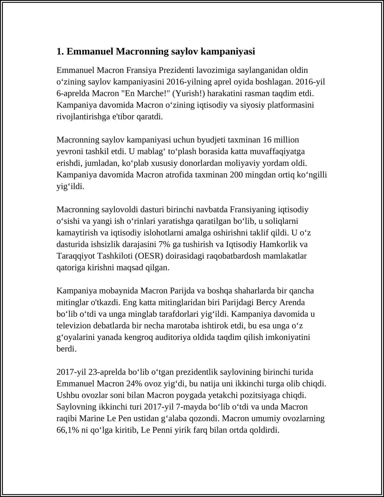 FRANSIYADA F. MAKRON PREZIDENTLIK DAVRI 3