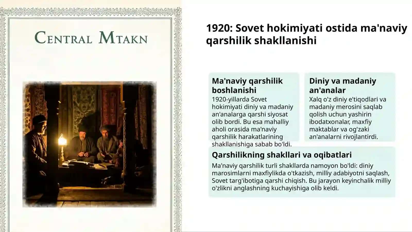 Ma'naviyat va milliylik: 1917-1924 kurashlari 3