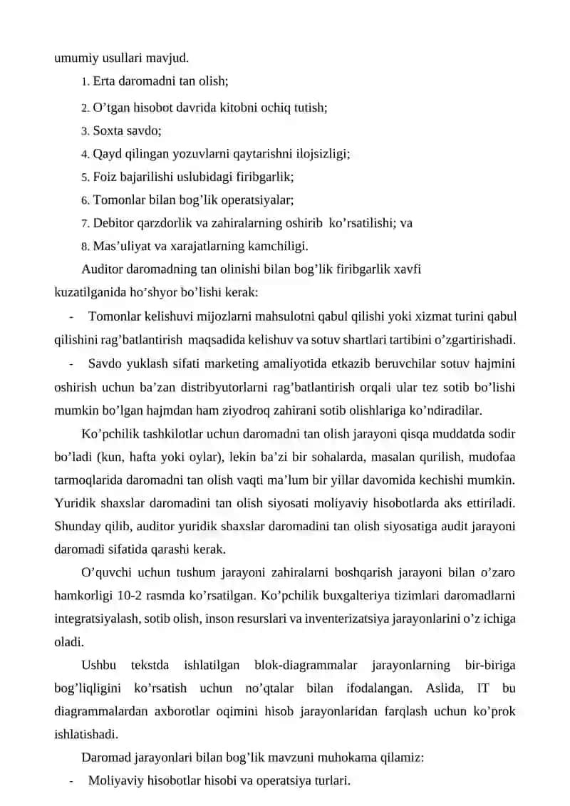 Daromad va xarajatlar audit 3