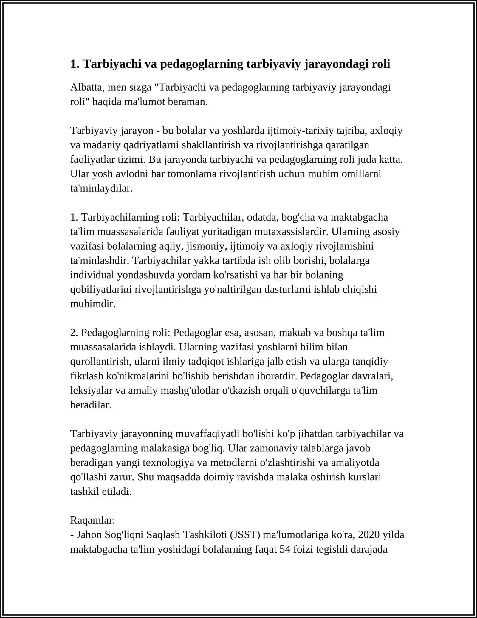 TARBIYACHI VA PEDAGOGLARING JAMYATDA TUTGAN O'RNI 3