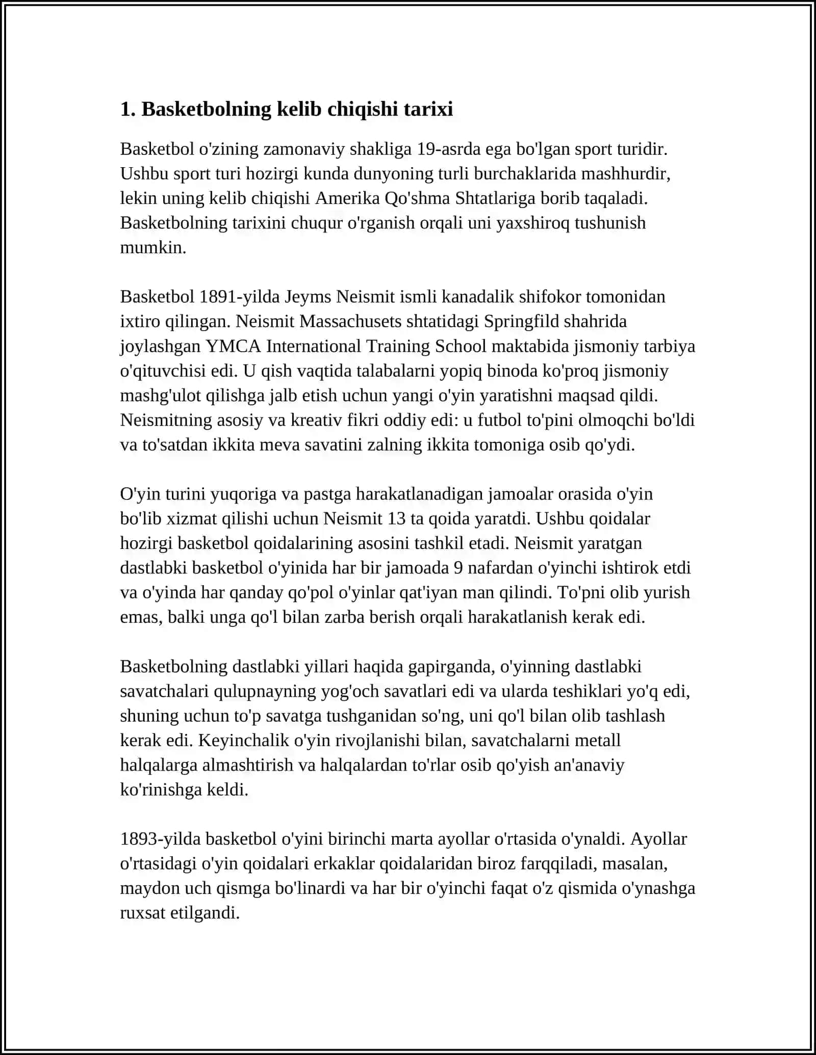 BASKETBOLNI JIVOJLANISH TARIXIGA UMUMIY TAVSIF 3