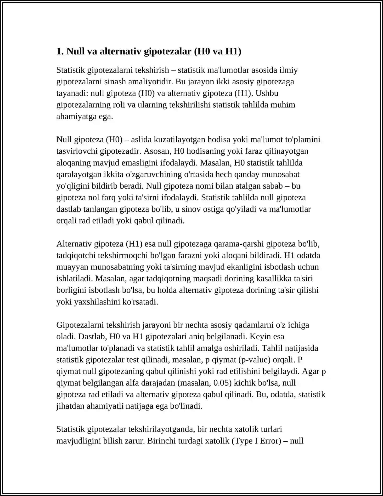 STATISTIK GIPOTEZALARNI TAKSHIRISH 3