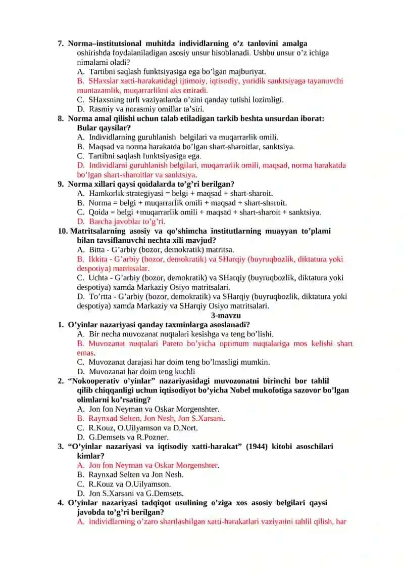 Institutsional iqtisodiyot nazariyalari 3
