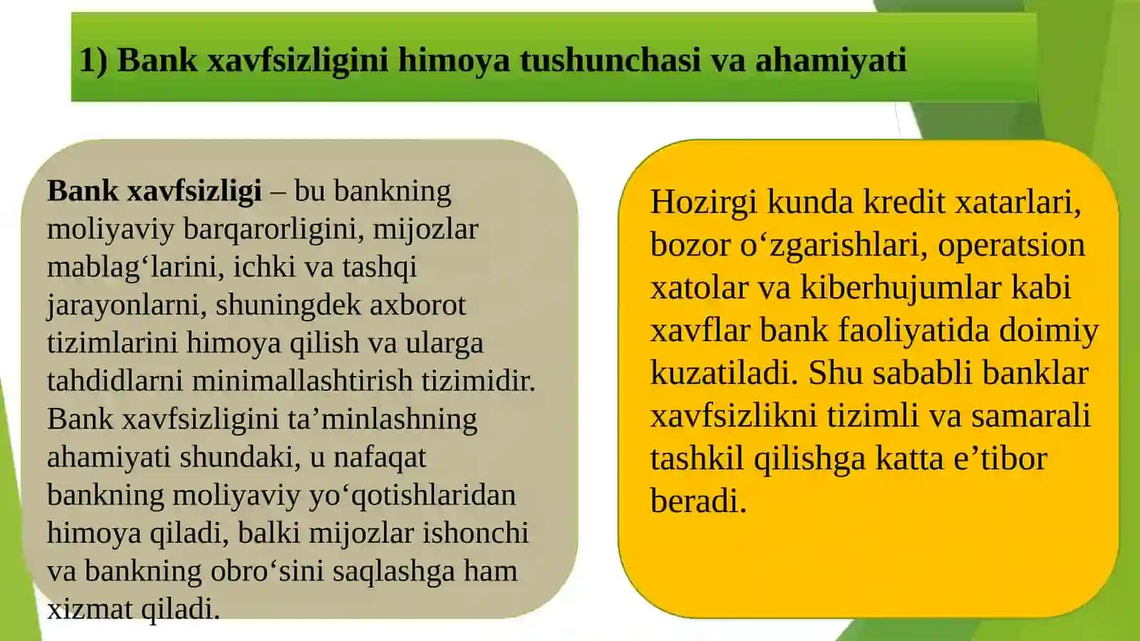 Bank xavfsizligini himoyalashni tashkil etish 3