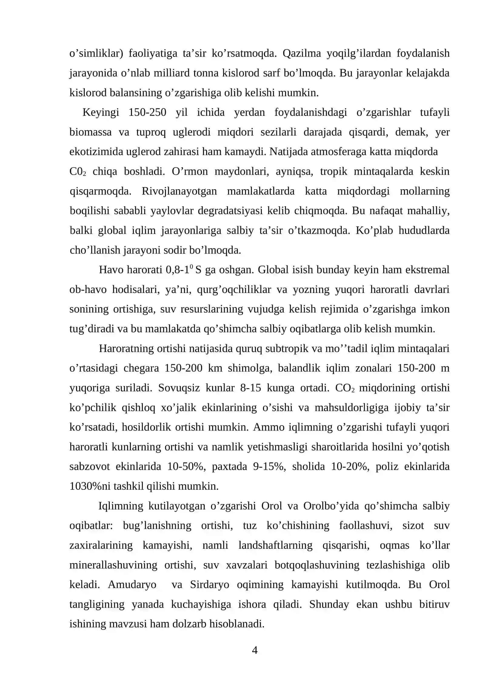 Global iqlim o‘zgarishlarining gidroekologik muammolari 3