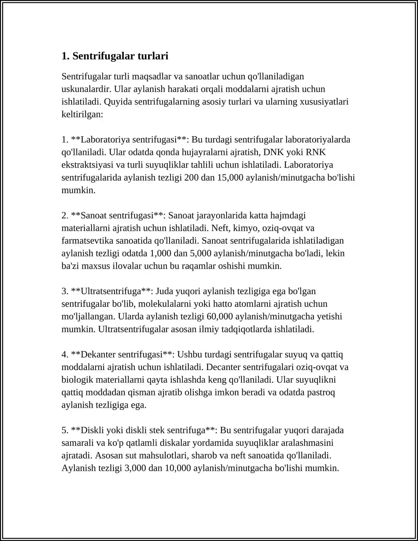 SENTRIFUGALAR TURLARI ISH PIRINSIPI 3