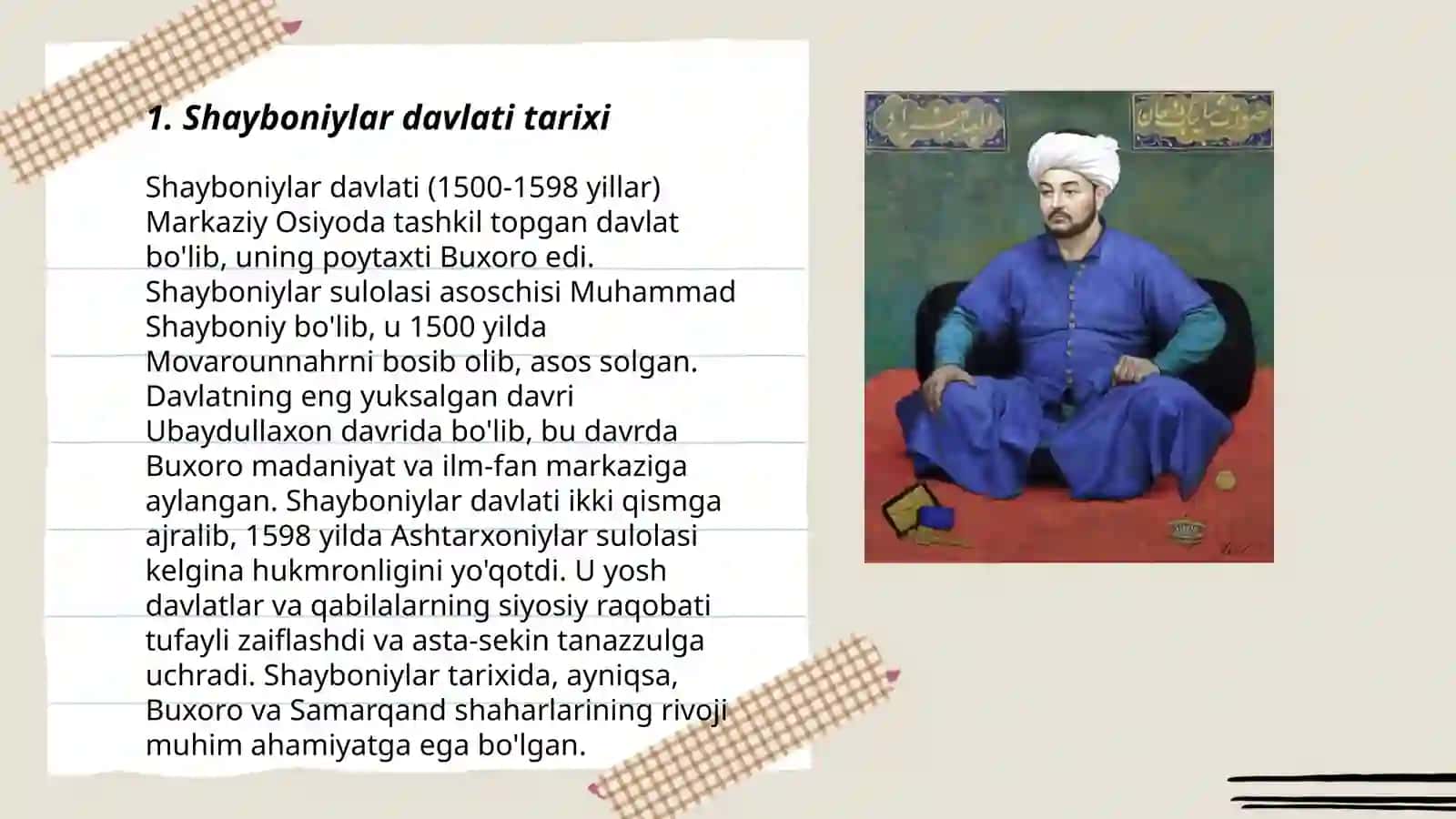 Shayboniylar davlati tarixi 3