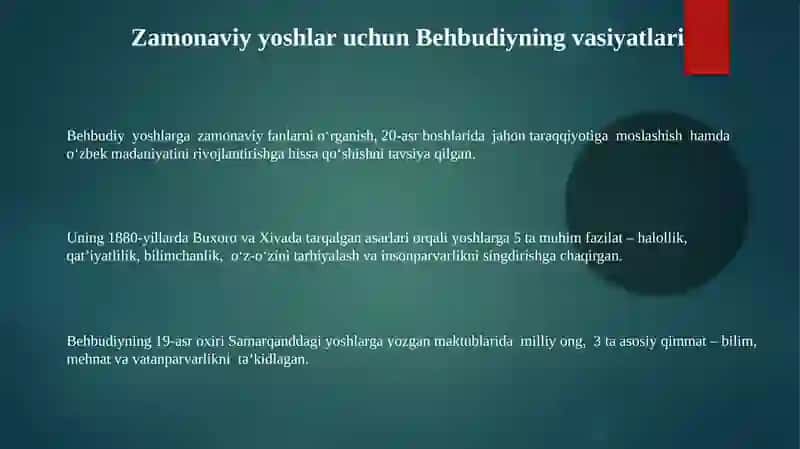 Behbudiyning yoshlarga murojat maqolasi 3