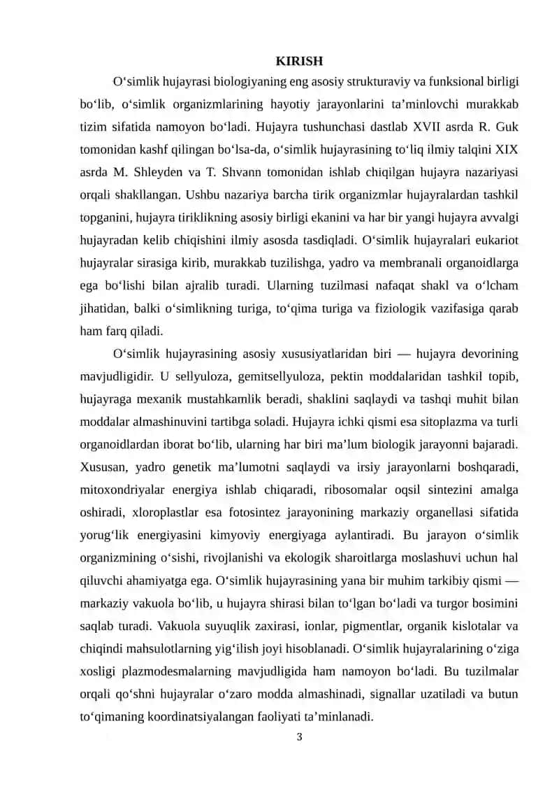 O'simlik Hujayrasining Tuzilishi 3