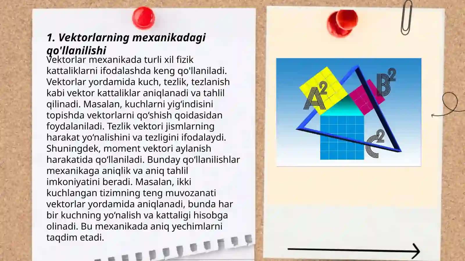 Vektorlarning turli masalalarga tatbiqlari 3