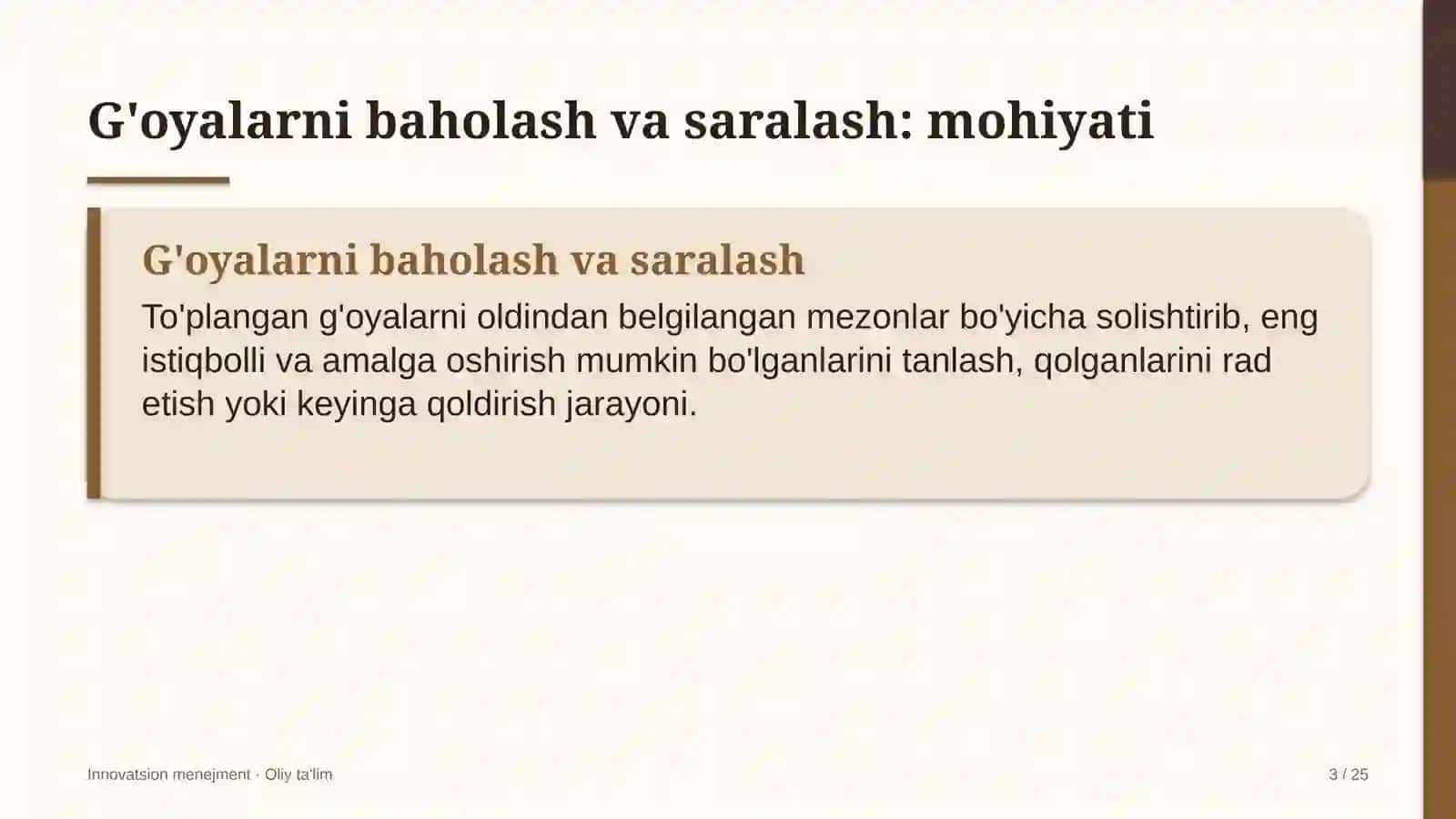 xo'jalik mollari do'konlarida g'oyalarni baholash va saralash 1891 3