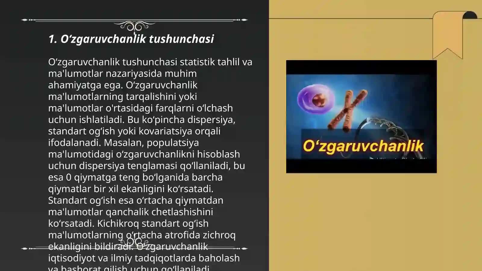 Oʻzgaruvchanlik va uning hillari 3