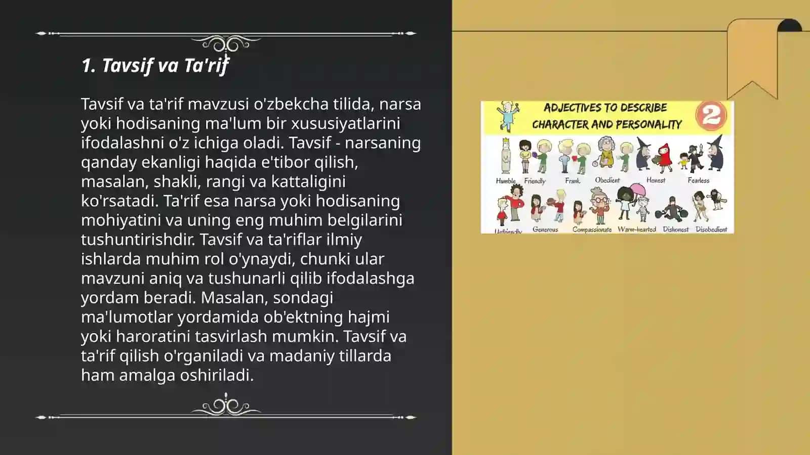 Tavsif va Ta'rif 3