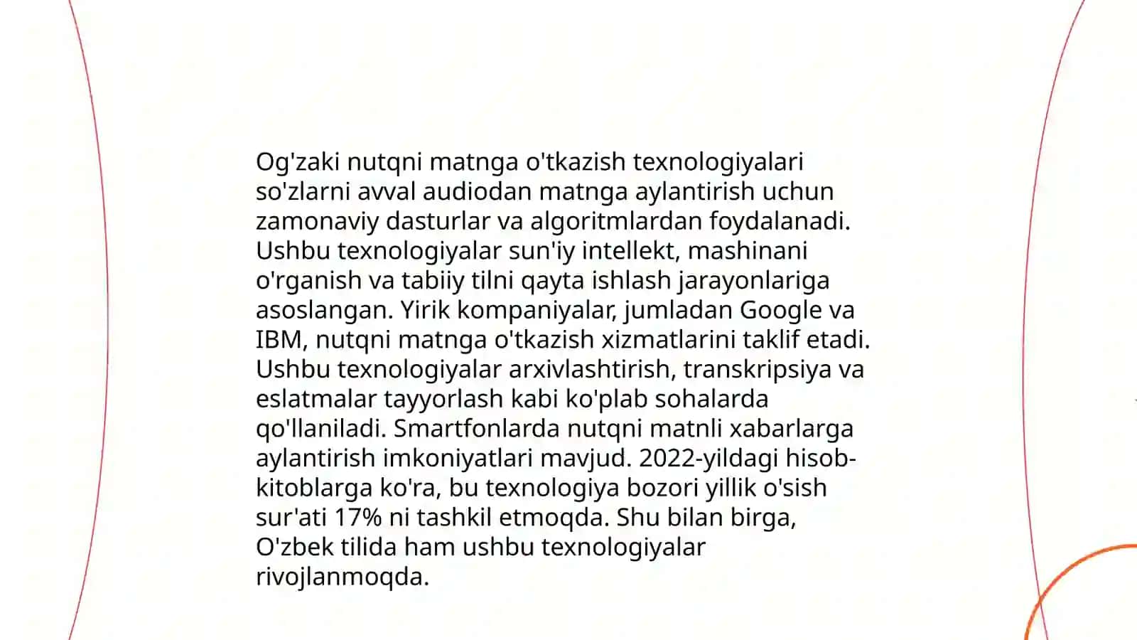 Og'zaki nutqni matnga o'tkazish texnologiyalari 3