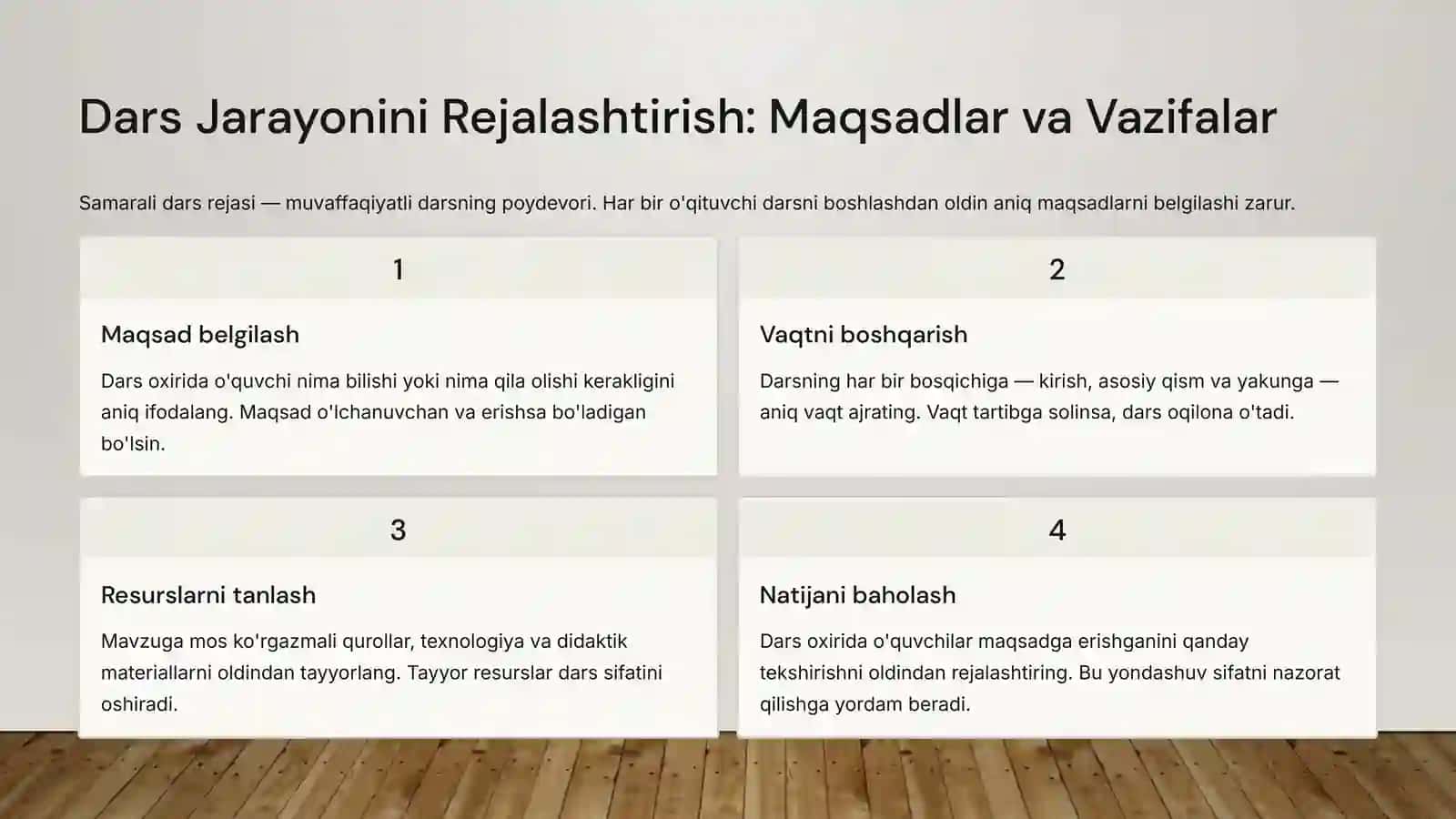 O'qituvchi Darsini Ijobiy Tashkil Etish 3
