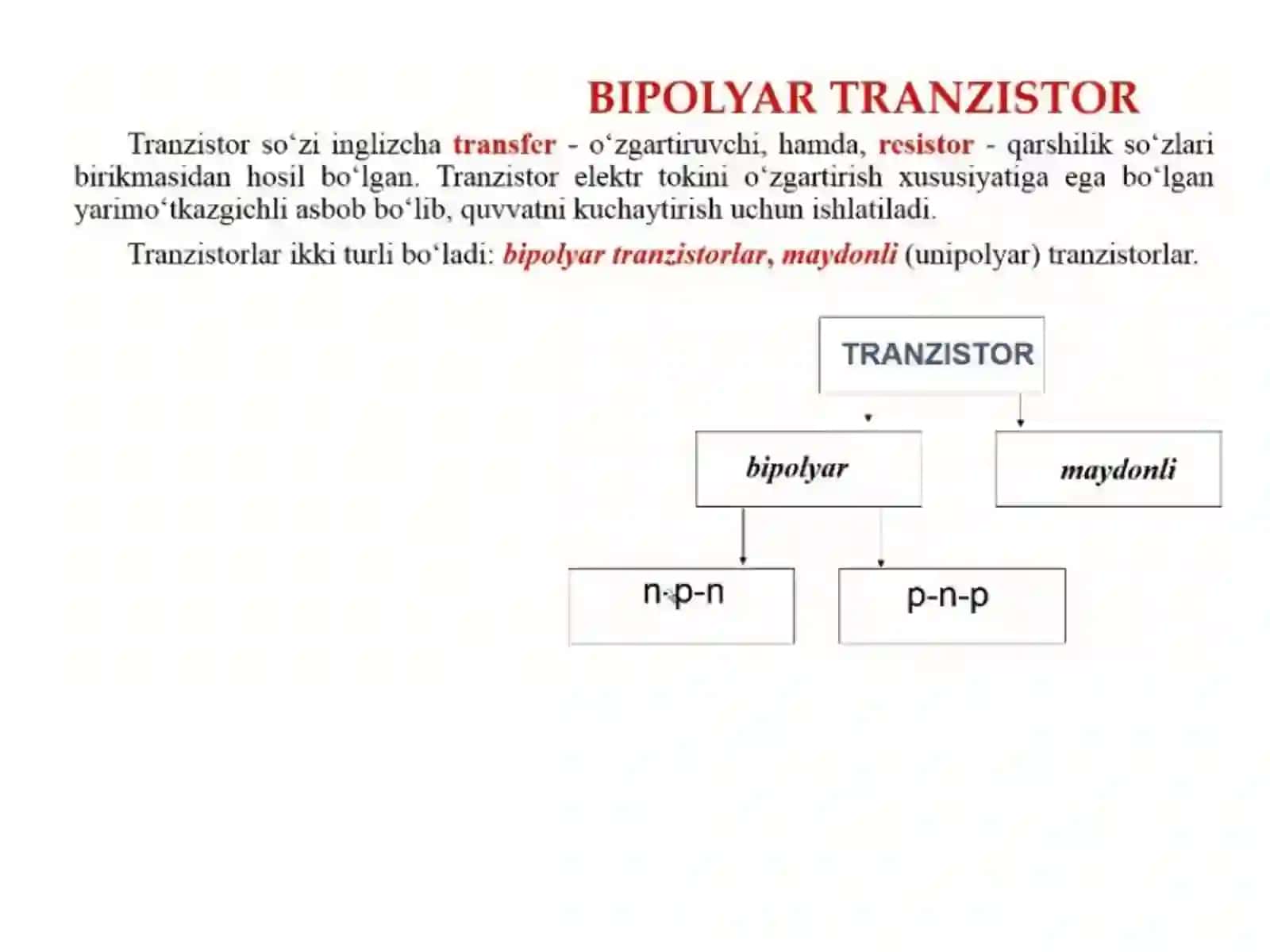 Bipolyartranzistorlar 3