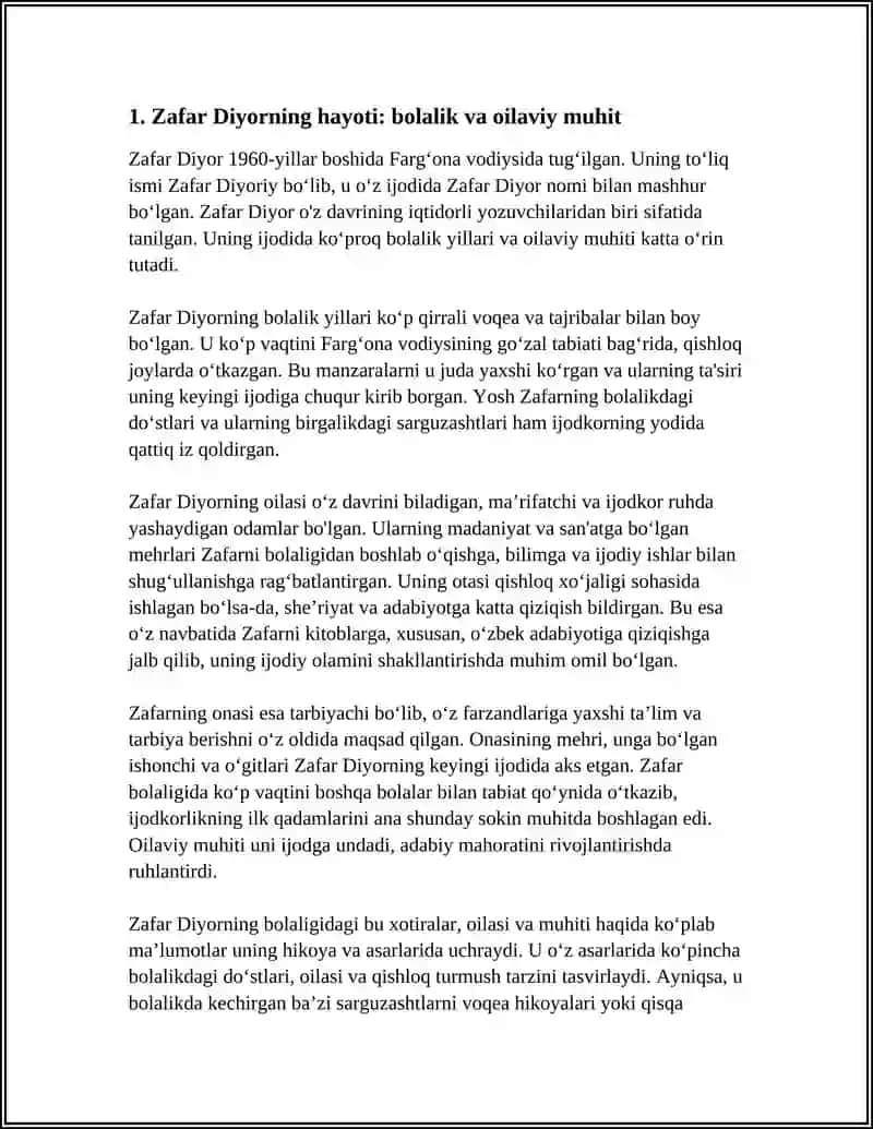 ZAFAR DIYOR HAYOTI VA IJODI TAHLILI 3