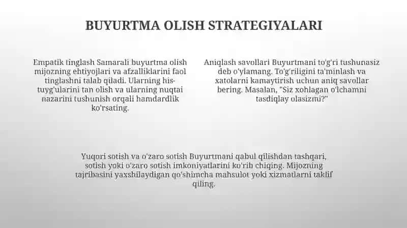 Buyurtma Olish Va Amalga Oshirish Texnikasi 3