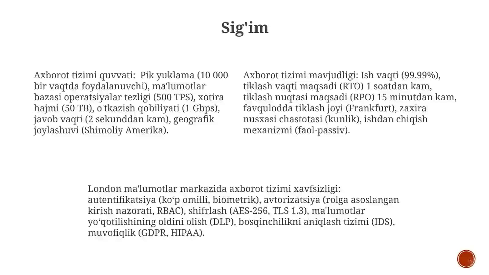 Axborottizimlarigaqoʻyilgannofunksionaltalablar 3