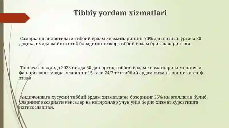 Tibbiy yordam xizmatlari 3