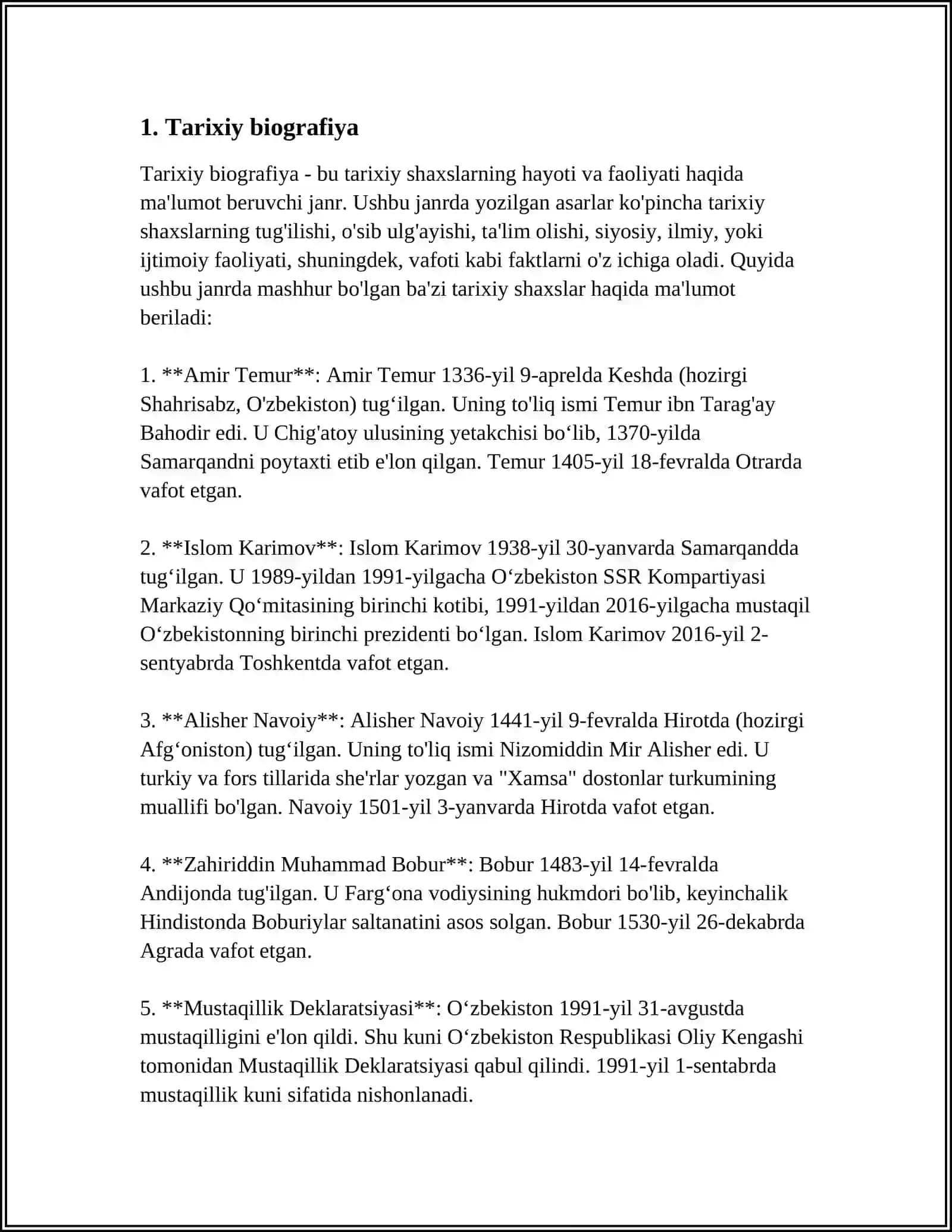 BIOGRAFIYANING YOʻNALISHLARI 3