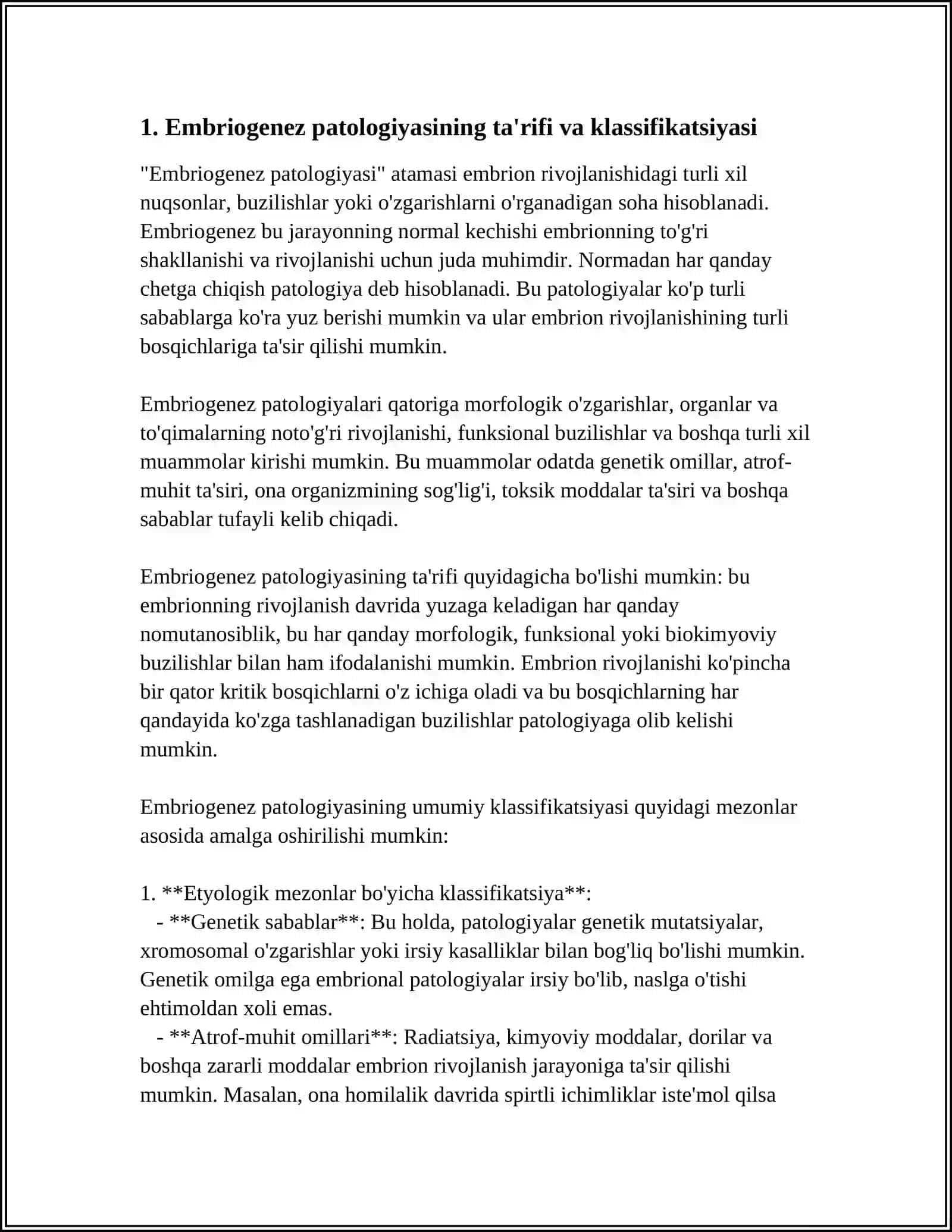EMBRIOGENEZ PATOLOGIYASI 3