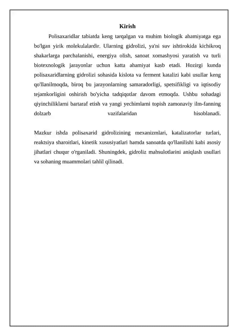 Polisaxaridlar gidrolizi 3