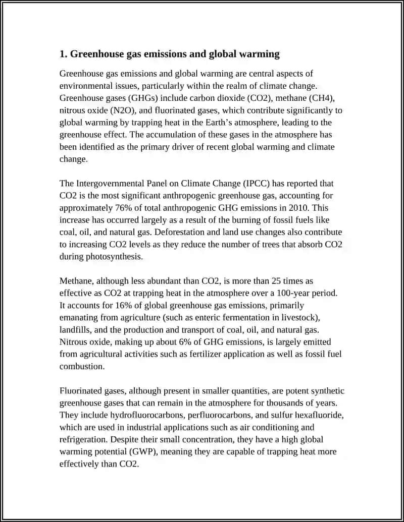 Greenhouse gas emissions and global warming 3