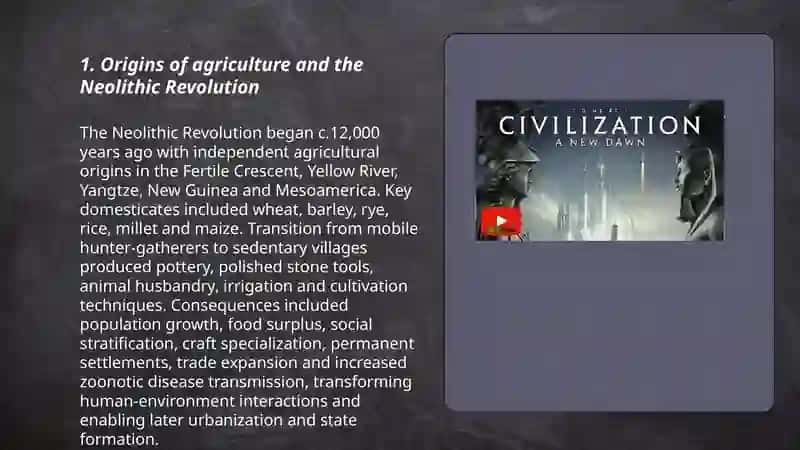 Origins of Agriculture and the Neolithic Revolution 3