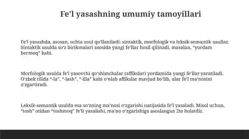 Fe’l yasash usullari 3