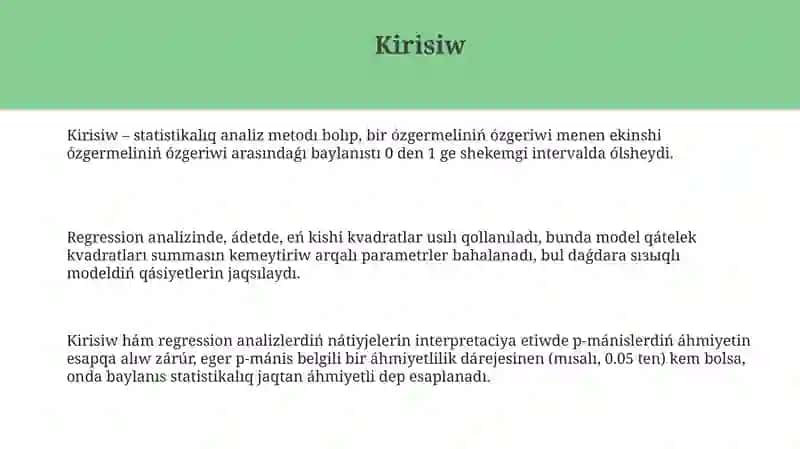Korrelyatsiya hám regressiya metodları 3