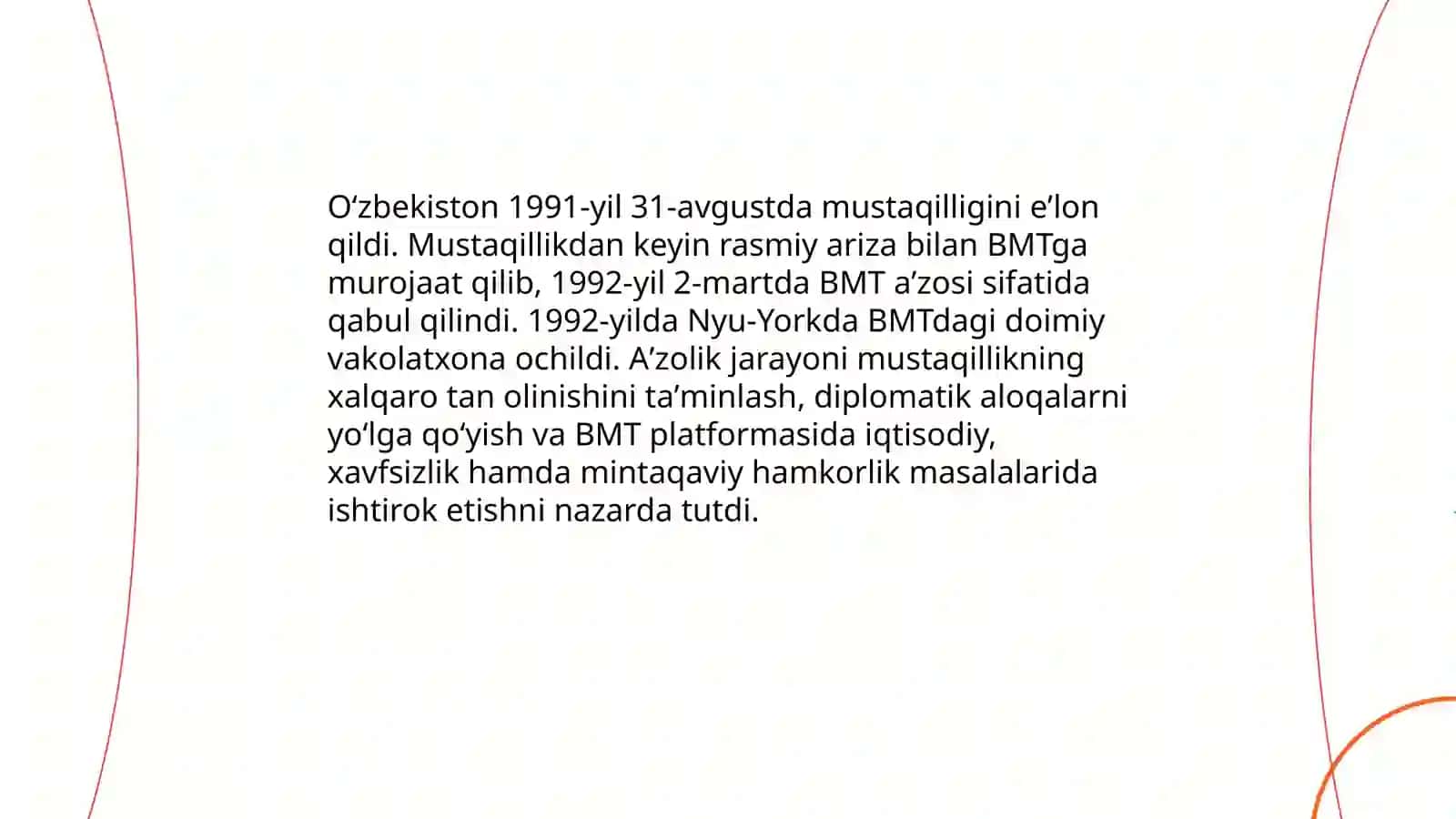 Oʻzbekistonning BMT bilan aloqalari 3