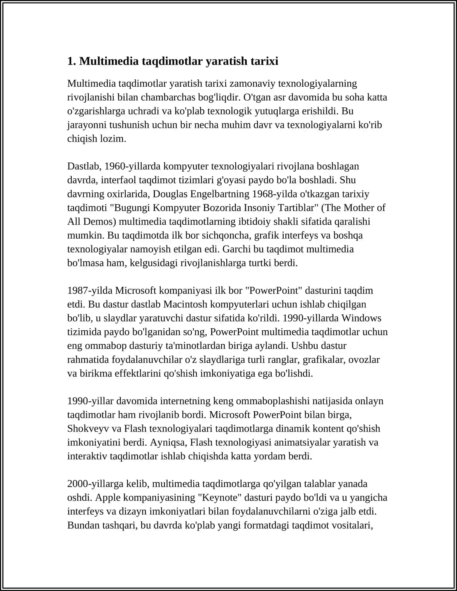 MULTIMEDIYALI TAQDIMOTLAR YARATISH TEXNOLOGIYASI 3