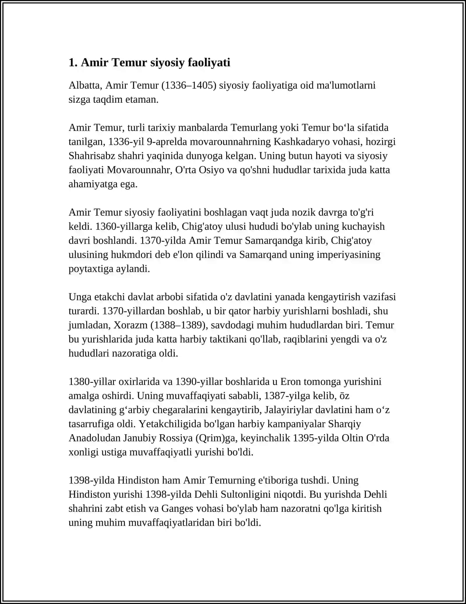 AMIR TEMUR BUYUK DAVLAT ARBOBI 3