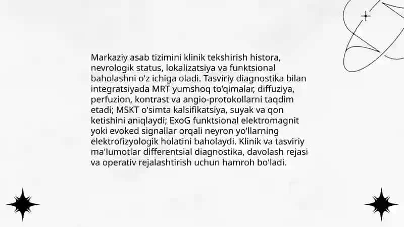 Markaziy asab tiziminig tekshirish usullari 3