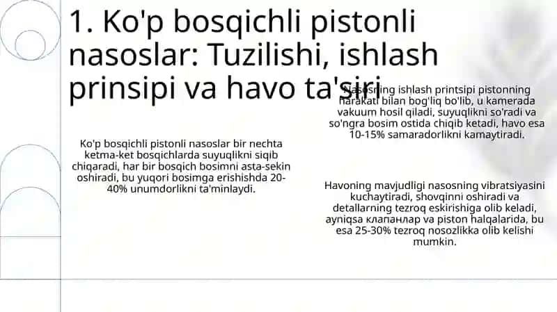 Ko'p bosqichli porshenli nasoslar 3
